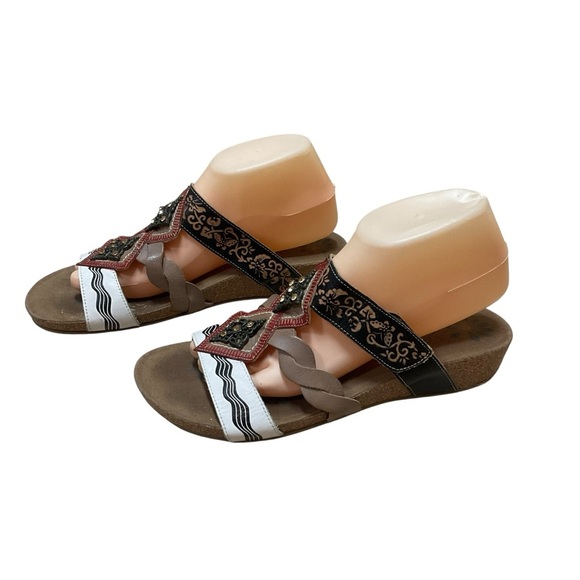 Elite by Corkys Women's Size 11 Cork Wedge Sandal Leather Adjustable Hook & Loop - Picture 6 of 10